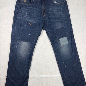 Eight 732 ‘street bandits’ baggy splatter jeans size 40x34